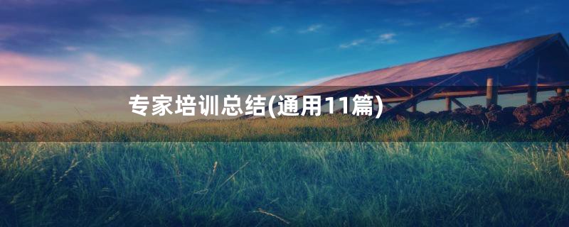 专家培训总结(通用11篇)