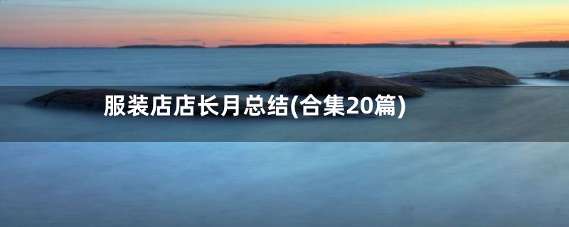 服装店店长月总结(合集20篇)