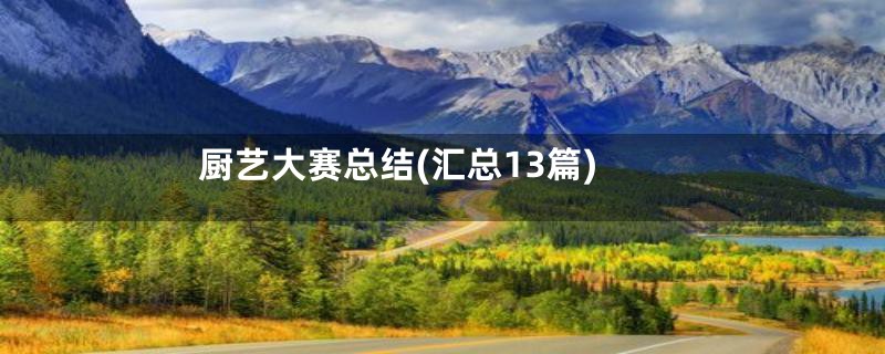 厨艺大赛总结(汇总13篇)