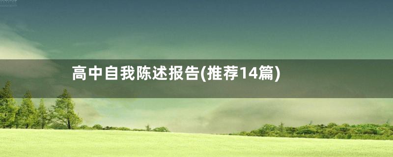 高中自我陈述报告(推荐14篇)