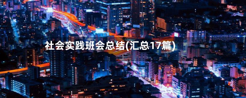 社会实践班会总结(汇总17篇)