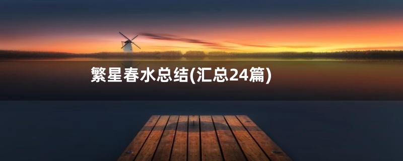 繁星春水总结(汇总24篇)