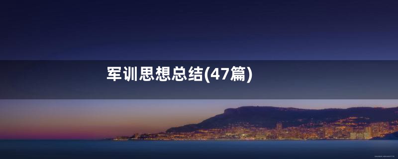 军训思想总结(47篇)