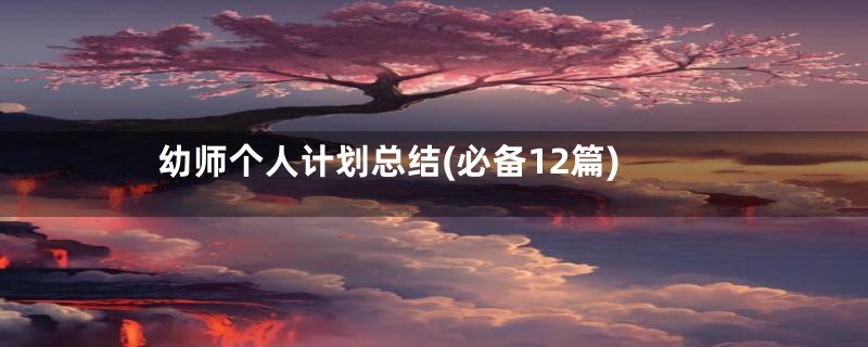 幼师个人计划总结(必备12篇)