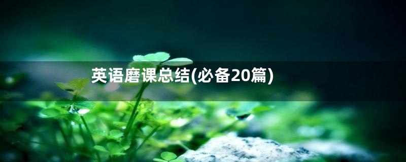 英语磨课总结(必备20篇)