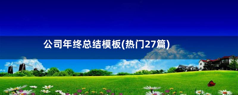 公司年终总结模板(热门27篇)