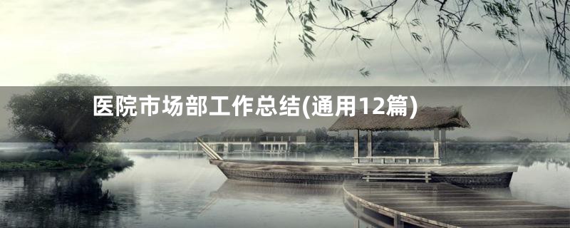 医院市场部工作总结(通用12篇)
