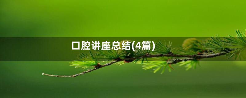 口腔讲座总结(4篇)