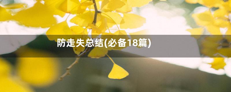 防走失总结(必备18篇)