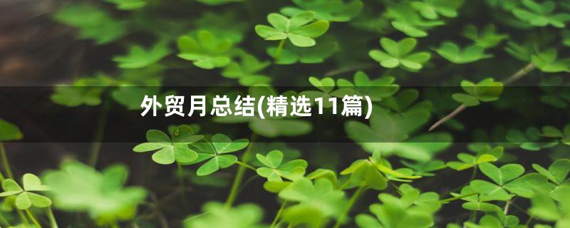 外贸月总结(精选11篇)