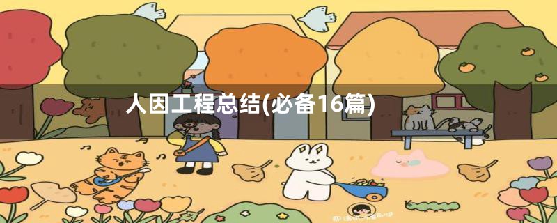 人因工程总结(必备16篇)
