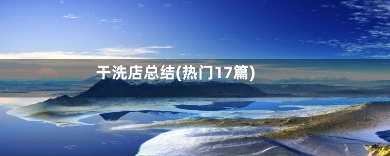 干洗店总结(热门17篇)