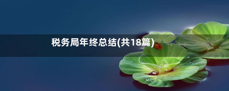 税务局年终总结(共18篇)