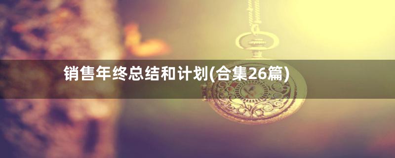 销售年终总结和计划(合集26篇)