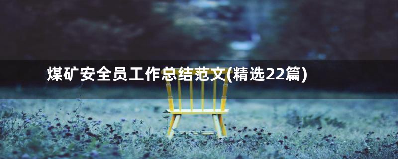 煤矿安全员工作总结范文(精选22篇)