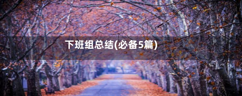 下班组总结(必备5篇)