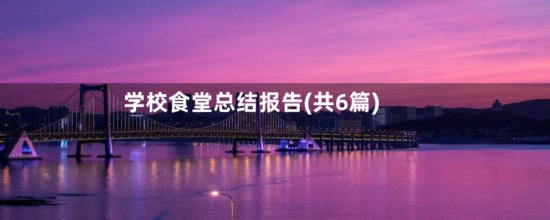 学校食堂总结报告(共6篇)