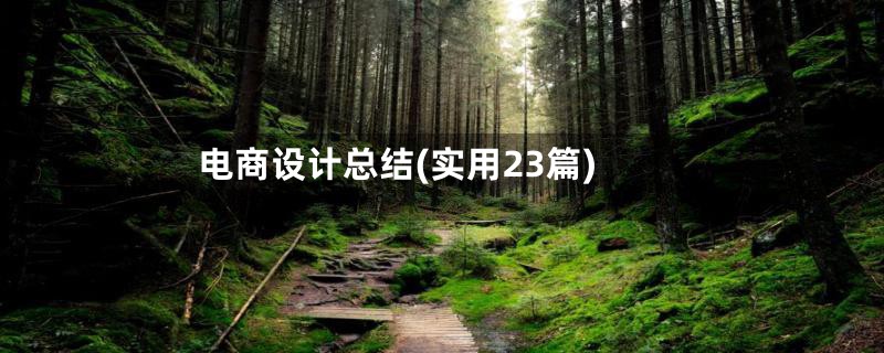 电商设计总结(实用23篇)