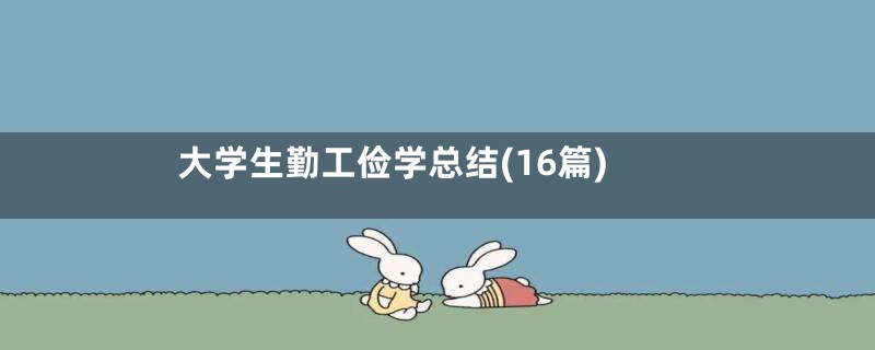 大学生勤工俭学总结(16篇)