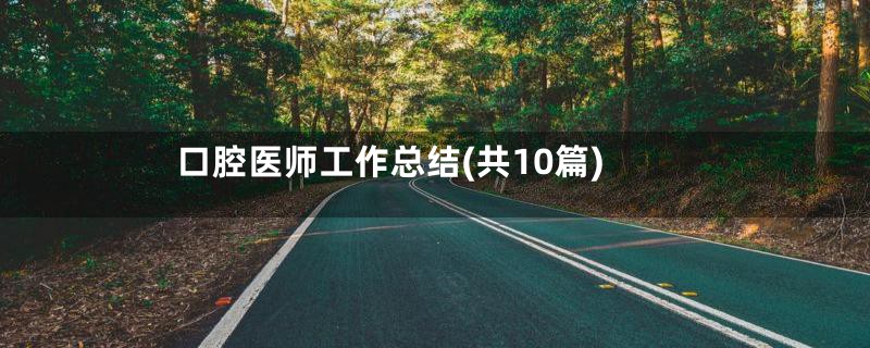 口腔医师工作总结(共10篇)