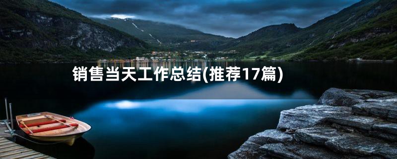 销售当天工作总结(推荐17篇)