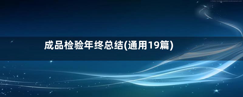 成品检验年终总结(通用19篇)
