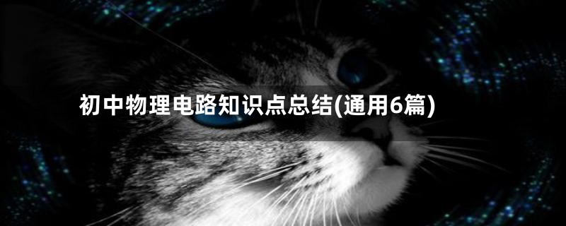 初中物理电路知识点总结(通用6篇)