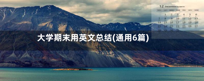 大学期末用英文总结(通用6篇)