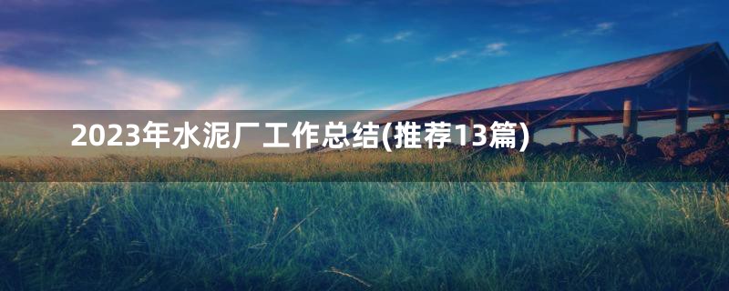 2023年水泥厂工作总结(推荐13篇)