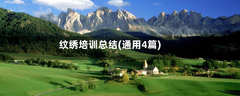 纹绣培训总结(通用4篇)