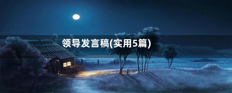领导发言稿(实用5篇)