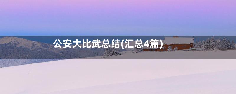 公安大比武总结(汇总4篇)