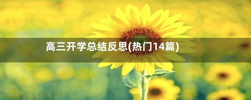 高三开学总结反思(热门14篇)