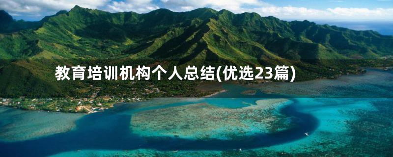 教育培训机构个人总结(优选23篇)