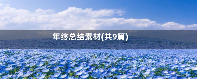 年终总结素材(共9篇)