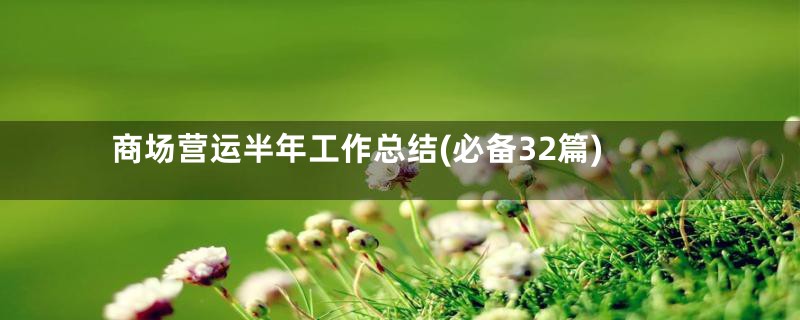 商场营运半年工作总结(必备32篇)
