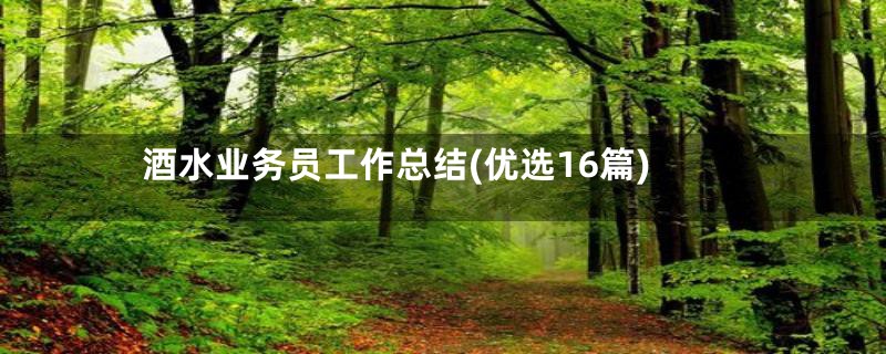 酒水业务员工作总结(优选16篇)