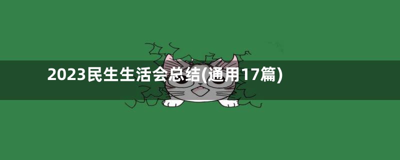 2023民生生活会总结(通用17篇)