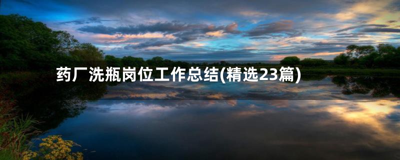 药厂洗瓶岗位工作总结(精选23篇)