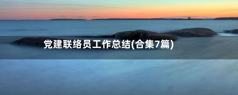 党建联络员工作总结(合集7篇)