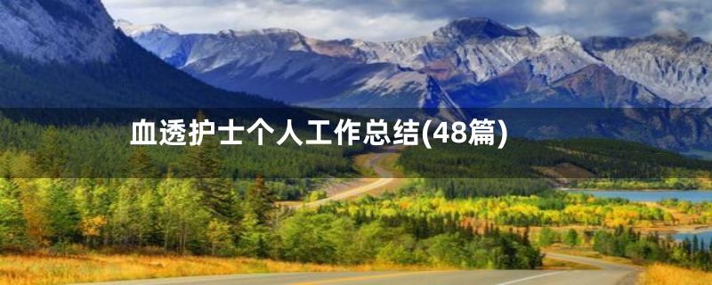 血透护士个人工作总结(48篇)