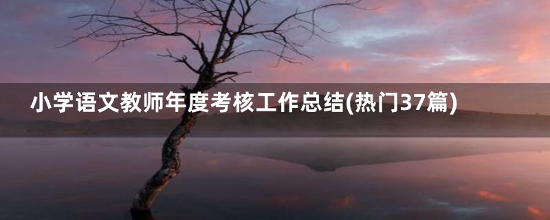 小学语文教师年度考核工作总结(热门37篇)