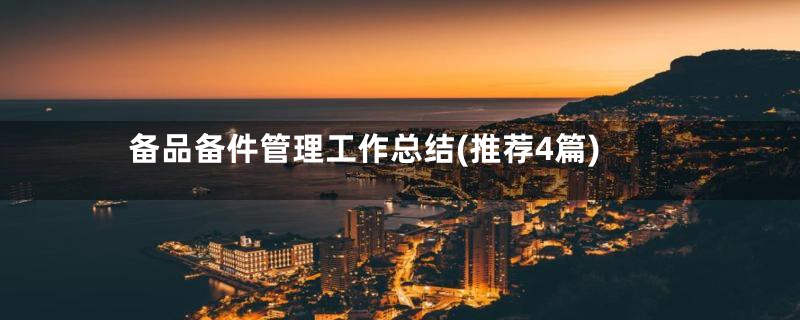 备品备件管理工作总结(推荐4篇)