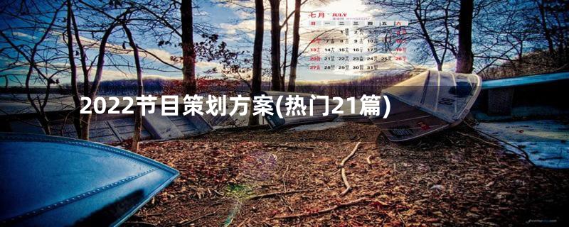 2022节目策划方案(热门21篇)