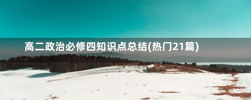 高二政治必修四知识点总结(热门21篇)