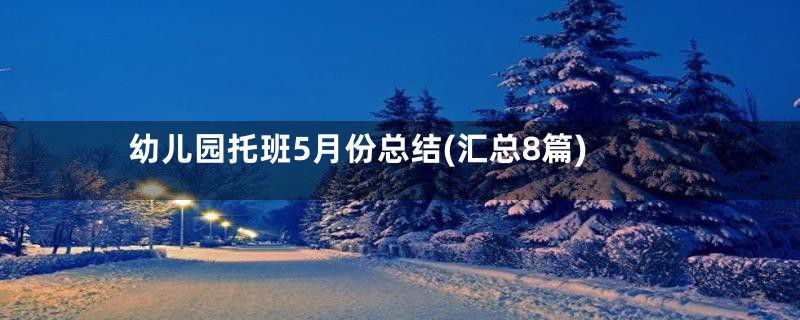 幼儿园托班5月份总结(汇总8篇)