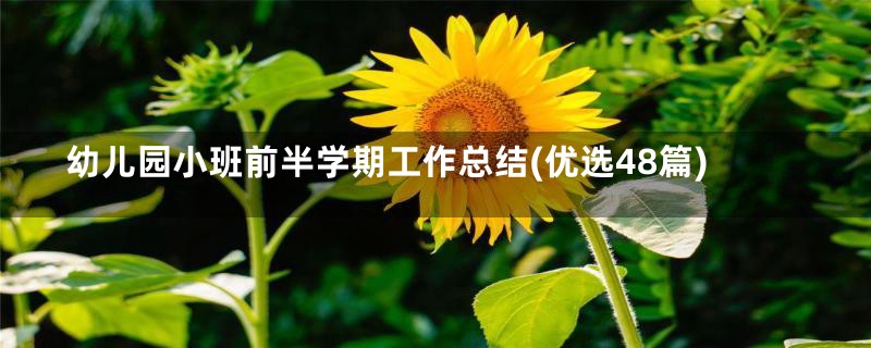 幼儿园小班前半学期工作总结(优选48篇)