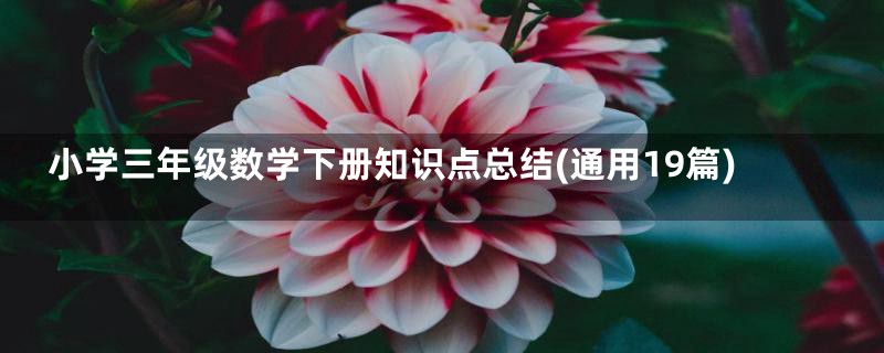 小学三年级数学下册知识点总结(通用19篇)