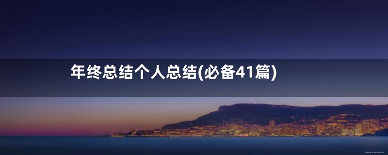 年终总结个人总结(必备41篇)