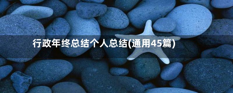行政年终总结个人总结(通用45篇)